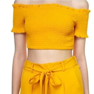 Ruffle Off Shoulder crop Top